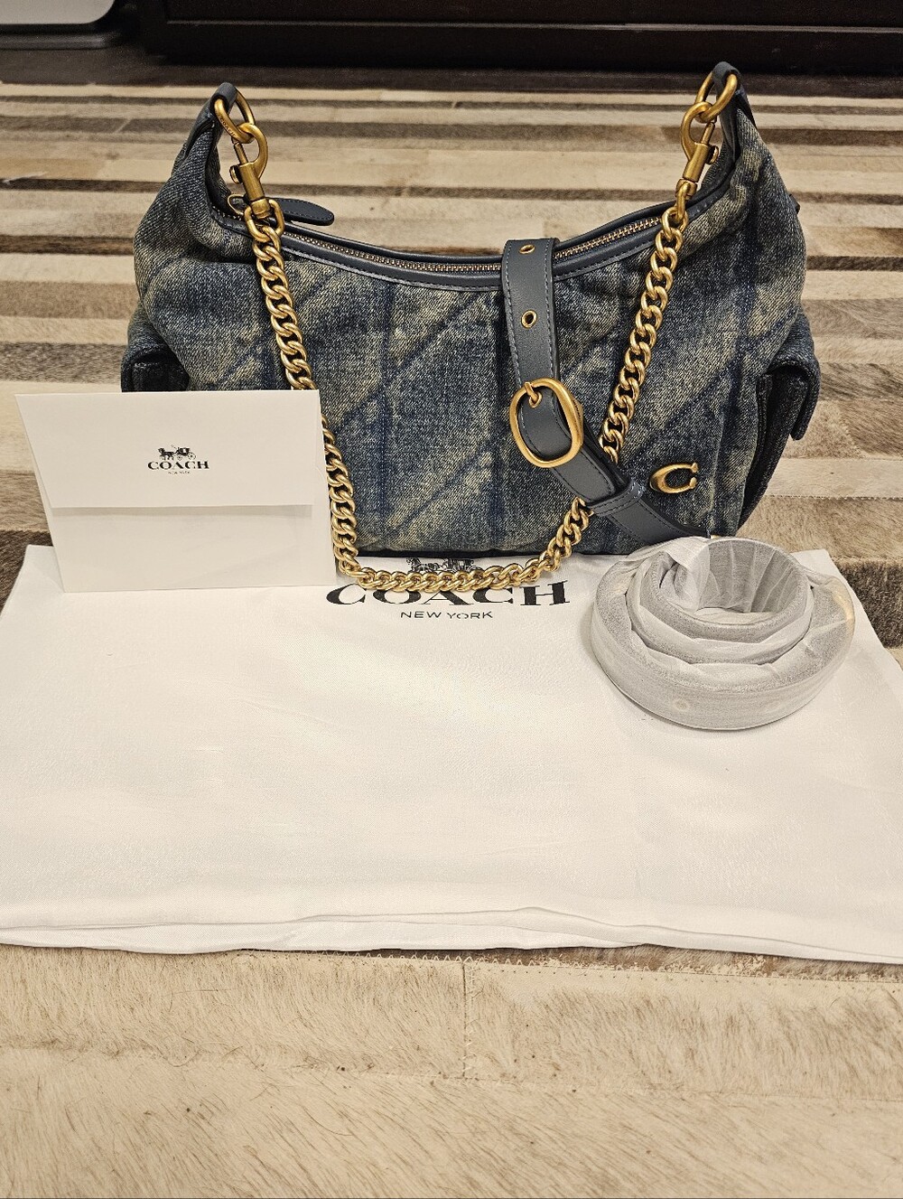 COACH Denim Pocket Juliet Bag 30 Denim Bag